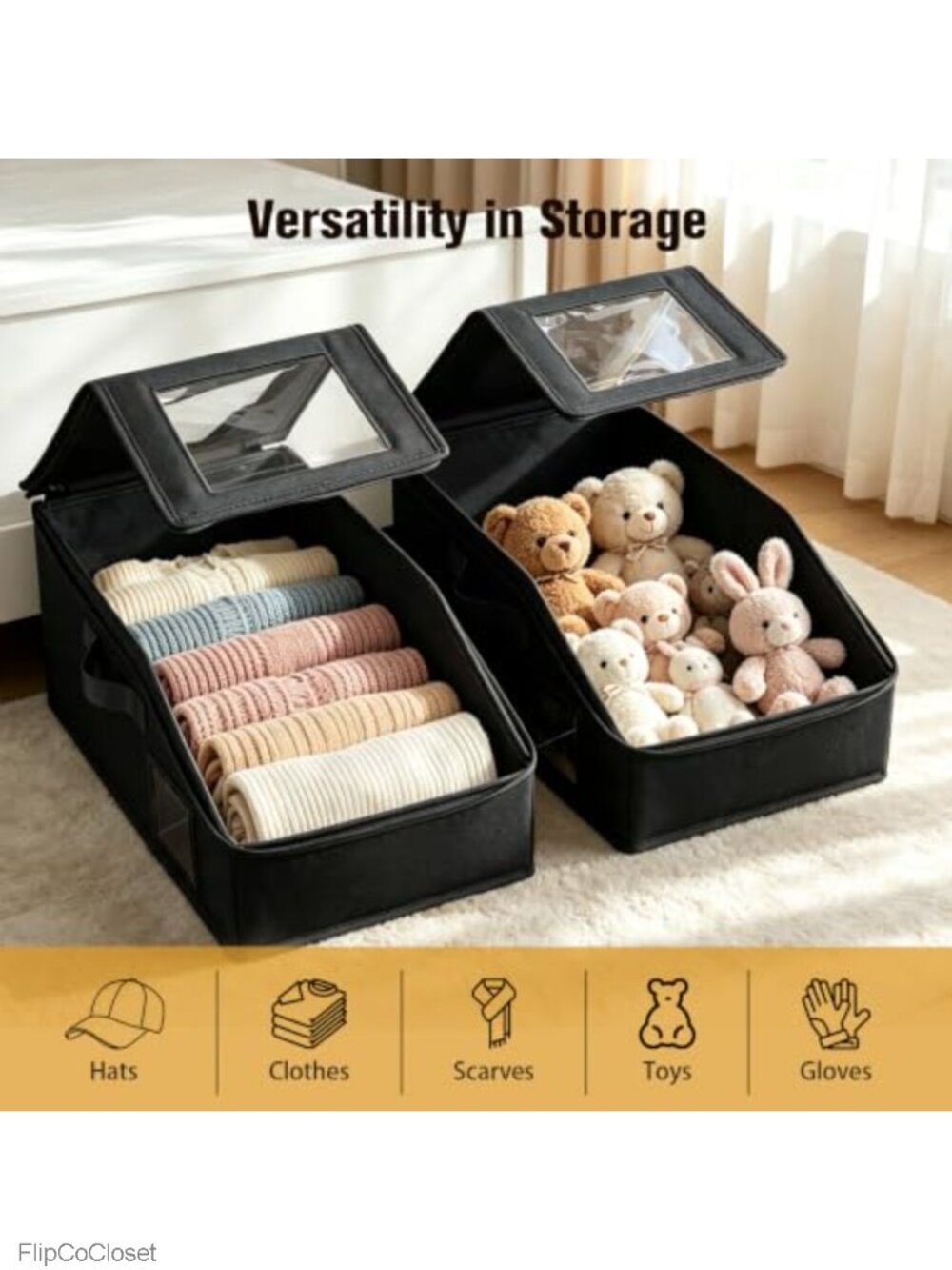 Stackable Hat Organizer, Large Capacity Baseball Cap Storage Box - Picture 6 of 6